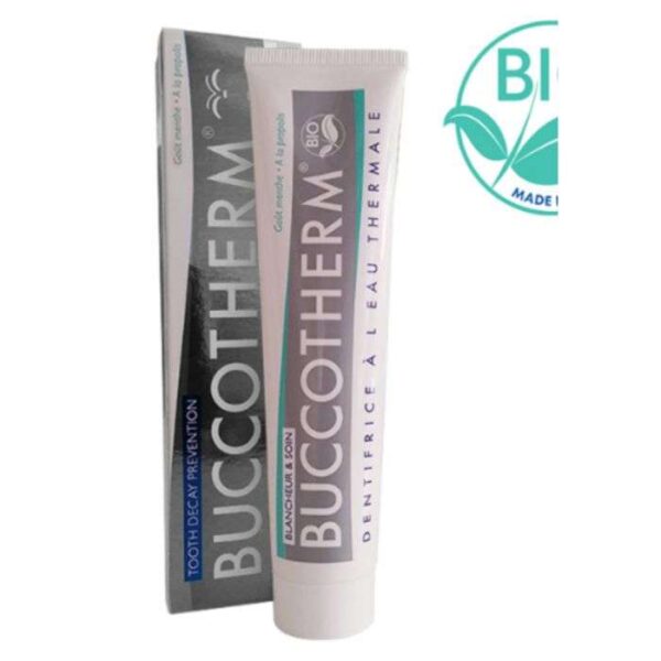 A-151-1.jpg BUCCOTHERM DENTIFRICE BLANCHEUR ET SOIN GOUT MENTHE 75 ML